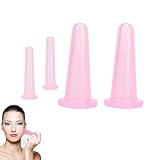 4 Stück Facial Cupping, Gesicht Schröpfen Set, Silikon Schröpfen, Schröpfgläser Silikon, Schröpfen Gesicht Silikon, Schröpfen Silikon Vacuum Cup für Gesichtsmassage, Muskelentspannung, Rosa