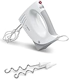 Bosch Handrührer MFQ3530, Handrührgerät, 2 Rührbesen, 2 Edelstahl-Knethaken,spülmaschinengeeignet, 5 Stufen, 450 W, weiß