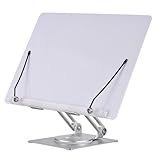 Schreibtisch-Buchständer zum Lesen, mit 360° drehbarer Basis und Seitenclips, faltbar und winkelverstellbar, für Kochbuchhalter, Lehrbuch, Rezept, Magazin, Dokument, Geschichtenbuch, Tablet-Pad