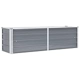 vidaXL Hochbeet Verzinkter Stahl 160x40x45cm Grau Gartenbeet Frühbeet Garten