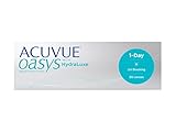 ACUVUE OASYS 1-Day Tageskontaktlinsen helfen das Gefühl von müden & trockenen Augen zu reduzieren – Tageskontaktlinsen mit -3 dpt und BC 8.5 – UV Schutz & Komfortables Tragegefühl – 30 Linsen