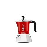 Bialetti Fiammetta Induktions-Kaffeemaschine, 2 Tassen (100 ml), für alle Herdarten geeignet, Elegantes Design, rot