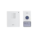 LEGRAND, Funkklingel-Set schnurlos mit 50m Reichweite, 32 Melodien, Schutzart IP44, batteriebetriebene Klingel, 094250