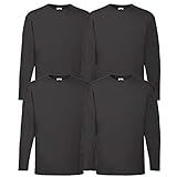4 Fruit of The Loom Longsleeve Tshirt Langarm Verschiedene...