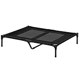 PawHut Hundeliege Outdoor Schlafplatz Hundebett Hundesofa Haustierbett Katzenbett Schwarz 92 x 76 x 18 cm