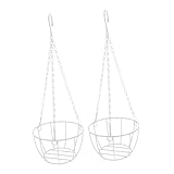 ORFOFE 2 Stück Eisen draht hängekorb Balkon und Terrasse Wetterfester Pflanzkorb mit Kette Platzsparender Outdoor blumentopfhalter für Blumen Kräuter und Sukkulenten