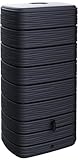 Ondis24 Regenwasser Wandtank Regenfass Eco 650 Liter Graphit anthrazit inkl. Wasserhahn
