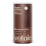 VETAIN BIO Veganes Proteinpulver - Schokolade - 20g Protein pro Portion - 600g - Optimales Aminosäureprofil - Fünf Premium Protein Quellen - Ohne Allergene & Süßungsmittel - produziert in Deutschland