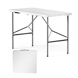 Wiltec Campingtisch klappbar 122x60x75 cm Klapptisch mit Tragegriff Partytisch Biertisch Gartentisch Buffettisch Bierzeltgarnitur Camping Tisch