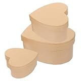 PRETYZOOM 3 Stück Liebe Box aus Kraftpapier herzförmige Kisten dekorative Kästen mit Deckel geschenkkarton geschenkboxen Herzformverpackung Bouquetboxen Bevorzugung Kisten Blumenkästen Khaki