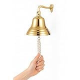 Messing-Glocke, Wandmontage, nautisches Design, Schiffsglocke, Klingel, Matitim, Marine, Boot, Schule, Abendessen, Weihnachtsmannglocke, Empfang, Wandbehang, Türklingel, Hausbar, Pub-Dekoration, 17,8