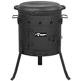 BBQ-Toro Gusseisen Kazan mit Kazan Ofen Ø 35 cm | 12,1 L Gusstopf mit Deckel, Gusseisentopf | Gulaschkessel, Feuerkessel, Outdoor Ofen | Feuer-Ofen, Eintopfofen, Feuerstelle, Außenküche, Utschak