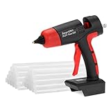 CCZRD 100W Elektrische Heißklebepistole Akku for 21V Batterie DIY Schweißen Heißluftpistole Digitalanzeige 11mm Klebestifte(with 30 Glue Sticks-01)