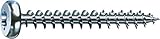 SPAX Universalschraube, 4,5 x 35 mm, 200 Stück, T-STAR plus, Halbrundkopf, Vollgewinde, 4CUT, WIROX A9J, blank verzinkt, 0201010450353