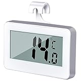 Jinpojun Kühlschrankthermometer, Wasserdichte Digital Thermometer mit Gut Lesbarem LCD-Anzeige Lesen Perfekt für kühlschrank, Gefrierfach, Lnnen, Außen