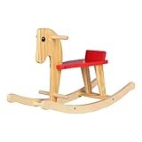 Holzschaukelpferd, Baby-Holzspielzeug Zum Aufsitzen für Kinder ab 1 Jahr, 110 Pfund Belastbar, Klassisches Design-Schaukelpferd mit Pedal, Kleinkind-Aufsitzspielzeug