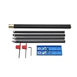 Mreryyse 9-Teiliges Drechseleisen Set, Drehmeißel Set Drechselzubehör mit 4 Klingen & 4 Hartmetallfräserschäfte & 1 Griffverlängerung, Drechselwerkzeug-Satz für Holz, Drechselwerkzeuge Hartmetall