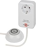 Brennenstuhl Eco Line Comfort Switch Adapter EL CSA 1 (Steckdose mit beleuchtetem Hand-/Fußschalter, mit erhöhtem Berührungsschutz, 1,5m Kabel)