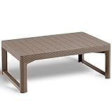 QJBSAVVA Biergartentisch Bistrotisch Outdoor Esstisch Klein Garden Table - Gartentisch Lyon Cappuccino-Braun für Balkon Innenhof Garten Alfresco Café