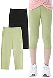 AIEOE--Mädchen Leggings 3/4 Yogahose Kinder Trainninghose Jogginghose Fahrradhose Girl Lang Hosen Hohe Taille Pants Fitness