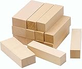 KAHEIGN 14Pcs Holzblöcke Schnitzholz Set, DIY Natürlich Lindenholz Holzblöcke zum Schnitzen Basteln, 2 Größe Unbehandelt Schnitzblock Basswood Carving Blocks für Handwerk DIY Schnitzen