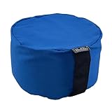 MediKiss Bodensitzkissen - Yogakissen & Meditationskissen für Kinder & Erwachsene - Bio-Baumwolle oder Polyester, EPP-Granulat Füllung, Waschbar & formstabil mit Tragegriff - Blue