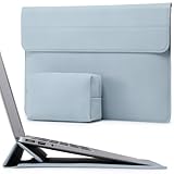 HYZUO 15 Zoll Laptop-Hülle mit Ständer für MacBook Air 15 M4 A3241 M3 A3114 M2 A2941 2025-2023, 15' Surface Laptop 7/6/5/4, MacBook Pro 15 A1990 A1707 2019-2016, mit Kleine Tasche, Blass Blau