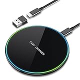 Wireless Charger 15W, Kabelloses Ladegerät Induktive Ladestation für iPhone 15/14/13/12/11 Pro Max/XS/XR/8, Induktionsladegerät Qi Ladestation für Samsung Galaxy S24/S23/S22/S21/Note 20,Huawei,Xiaomi