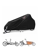 CEMOFE Fahrradabdeckung Wasserdicht Lastenrad Fahrrad Abdeckplane Lastenrad Abdeckung für Lastenrad mit Reflektorstreifen UV-Schutz Reißfest 420D Oxford (270x75x100cm) (Für Zwei Räder)