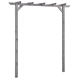 vidaXL Kiefernholz Imprägniert Garten Pergola Gartenlaube Rosenbogen Rankhilfe Holzbogen Spalier Holzpergola Torbogen Grau 200x40x205cm