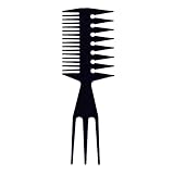 1 Stück Breiter Kamm, Doppel Seitiger Breiter grob Zahnkamm, Antistatischer Retro Breitzahn Kamm Haar Kamm Styling Haarkämme für Lockiges Nasses Langes Haar (Schwarz)