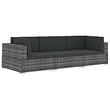 vidaXL Garten Sofagarnitur 3-TLG. mit Auflagen 3er Sofa...