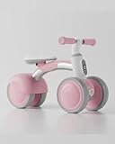 LANOVAGEAR Kinder Laufrad ab 1 Jahr, Lauflernrad Spielzeug für 12-36 Monate Baby, Erstes Fahrrad ohne Pedal mit 4 Rädern für Jungen und Mädchen, Kleinkinder Erste Geburtstag Geschenk (rosa)