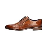 bugatti Herren Derby-Schnürschuh mit geprägten Elementen, Cognac, 44 EU