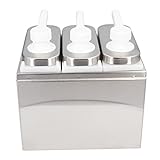 Ketchup-Spender, Ketchup-Pumpe, 1 L, Saucenspender aus Lebensmittelechtem Edelstahl mit Abnehmbarem Tank für Ketchup, Salatdressing, Essig, Salatdressing (3 Pumpen)