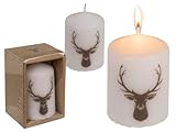 Out of the blue Stumpenkerze, Hirschkopf, ca. 6 x 8 cm, in Kraftpapierverpackung