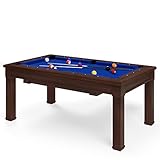 Automaten Hoffmann Billardtisch Dolce Vita Walnuss | 5ft o. 6.5ft | Umfunktionierbar zum Esstisch | 18 mm Spielfeld aus Präzisionsverbundstoff, High-Speed Billardtuch | 132 – 150 kg