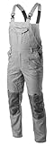 Högert Technik KALMIT Herren Arbeitsoverall Latzhose Grau XL – Robuste Arbeitskleidung aus 100% Baumwolle, Oxford 300D Knieverstärkungen, 6 Taschen, Reflektierende Elemente