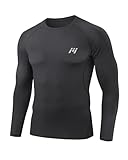 MEETYOO Herren Kompressionsshirt, Langarm Funktionsshirt für Sport, Atmungsaktiv Fitnessshirt für Laufen, Jogging, Training & Turnhalle