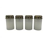 Relaxdays LED Grablicht, 4er Set, flackernde Flamme, batteriebetrieben, wetterfest, Kunststoff, Grabkerze Friedhof, weiß