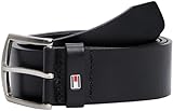 Tommy Hilfiger Herren Gürtel New Denton Belt 4,0 cm Ledergürtel, Schwarz (Black), 115 cm