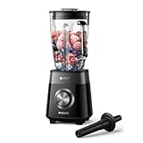 Philips Mixer der Serie 5000 – 1200 W Motor – ProBlend Plus Technologie • Spülmaschinenfeste Teile • 2L Fassungsvermögen • Schwarz (HR3030/00)