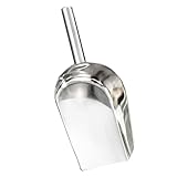 UKCOCO Multifunktionale Edelstahl Eiswürfelschaufel Mittel Mehlschaufel und Futterschaufel Silberne Flachschaufel für Küche Backen und Gastronomie