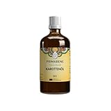 PRIMABENE Karottenöl Bio – 100 % natürlich & kaltgepresst – Beta-Carotin-reich – Für Gesicht, Haut & Haare – Veganes Pflegeöl – Trägeröl für DIY-Kosmetik – 50 ml in Braunglasflasche