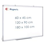 Maxtek Magnetisches Whiteboard 60 x 45cm, Magnettafel Pinnwand Magnetisch mit Aluminiumrahmen, Beschreibbares und Löschbares Magnettafeln, Einfach zu Montieren