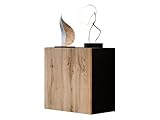 Mirjan24 Hängevitrine Cholon, Vitrinenschrank, Grifflose Öffnen, Farbauswahl, Hängende Kommode für Wohnzimmer Highboard, Vitrine (Schwarz + Wotan Eiche)