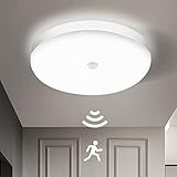 Wyzlnm LED Deckenlampe mit Bewegungsmelder Innen, 30W 4000K IP56 Superhelle Deckenleuchte für Balkon, Abstellraum, Keller, Flur, Garage, Treppe, Gang, Bad, Küche