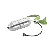 GEFU Gewürzsieb GUSTO zum Mitkochen - Sieb aus rostfreiem Edelstahl und Silikon-Kette für Tee, Kräuter und Gewürze