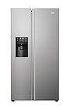 Haier SBS 90 SERIE 5 HSR5918DIMP Kühl-Gefrierkombination / Edelstahl-Front / Wasser- und Eiswürfelspender / Festwasseranschluß / Multi Airflow /Total No Frost / Sparsam: Energieeffizienzklasse D