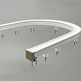 Flexibles Vorhangschienensystem, 3 m, verstellbare Decken- und Wandhalterung, leise, rollende Gleiter für Wohnzimmer, Schlafzimmer, Raumteiler, Wohnmobil und Wohnmobil (Farbe: Deckenweiß)